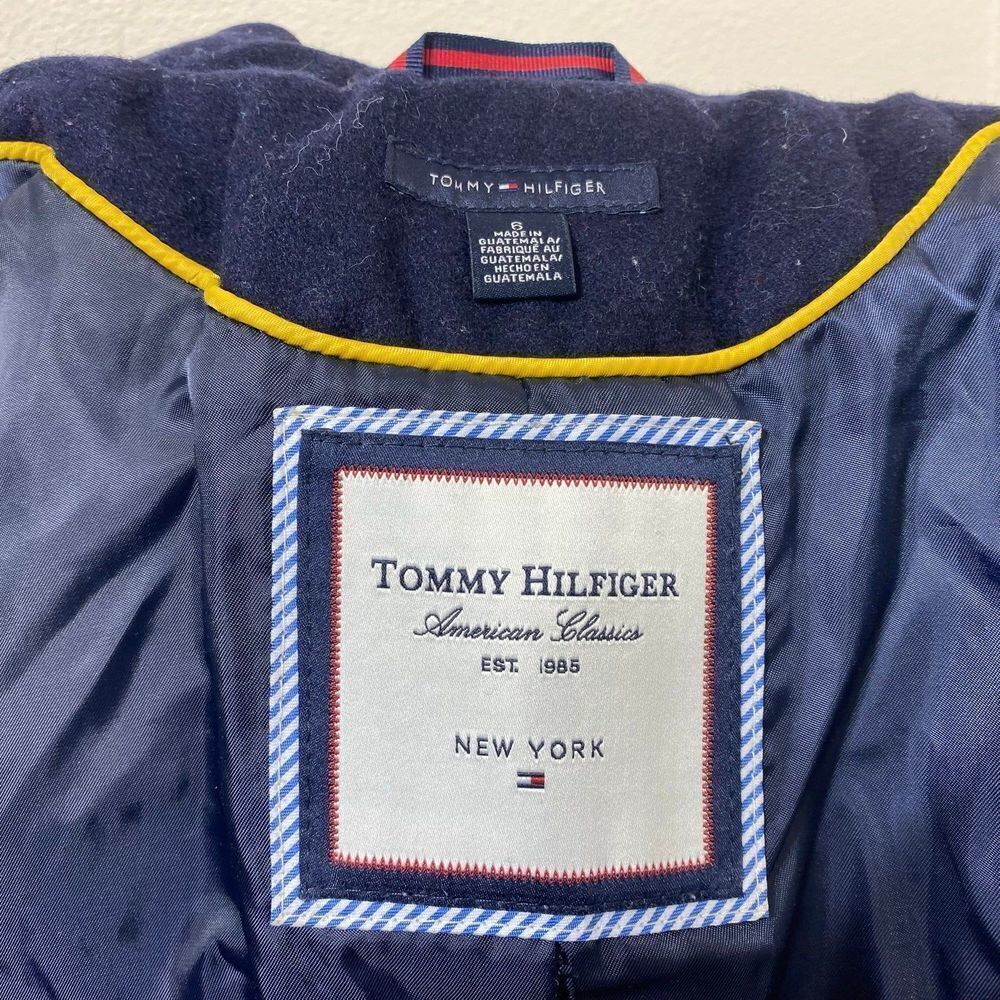 Tommy Hilfiger Women's Fitted Wool Blend Military Coat Midnight Blue SIZE 6 - Picture 11 of 12